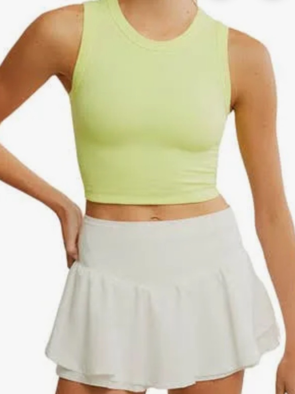 FP Movement by Free People Neon Yellow Ribbed Muscle Tank